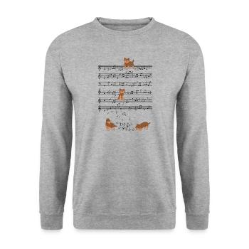 Yorkshire Terrier Dog Music Sheet Music Gift - Unisex Sweatshirt - salt & pepper - Front - Alina (178cm) & Michal (187cm)