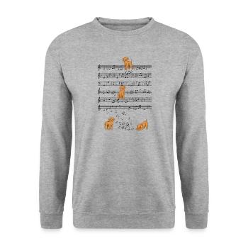 Toy Poodle Dwarf Poodle Dog Music Sheet Music Gift - Unisex Sweatshirt - salt & pepper - Front - Alina (178cm) & Michal (187cm)