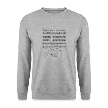 Schnauzer Dog Music Sheet Music Gift - Unisex Sweatshirt - salt & pepper - Front - Alina (178cm) & Michal (187cm)