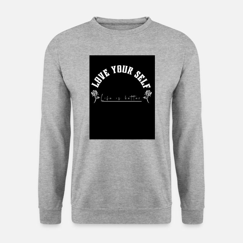 Love youself - Unisex Pullover - Weißgrau meliert