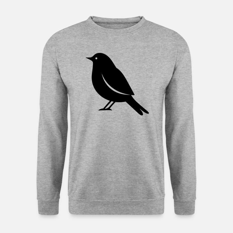 Vögelchen - Unisex Pullover - Weißgrau meliert