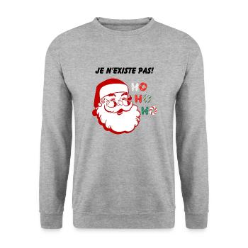 Je n'existe pas ! - Sweat-shirt Unisexe - gris chiné - Devant - Alina (178cm) & Michal (187cm)
