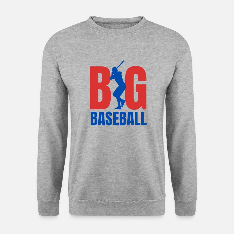 Baseball BIG - Unisex Pullover - Weißgrau meliert