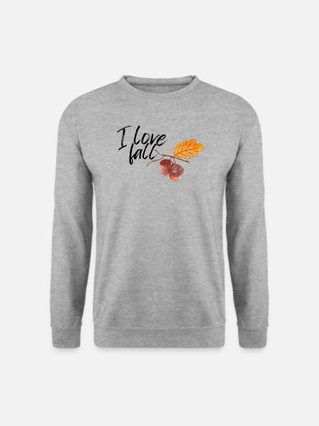 I love fall - Unisex Pullover - Weißgrau meliert