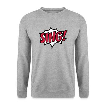 singen - Unisex Pullover - Weißgrau meliert - Vorne - Alina (178cm) & Michal (187cm)