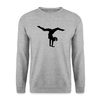 turnen_f1 - Unisex Sweatshirt - salt & pepper - Front - Alina (178cm) & Michal (187cm)