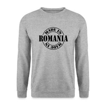 made in romania m1k2 - Sweat-shirt Unisexe - gris chiné - Devant - Alina (178cm) & Michal (187cm)