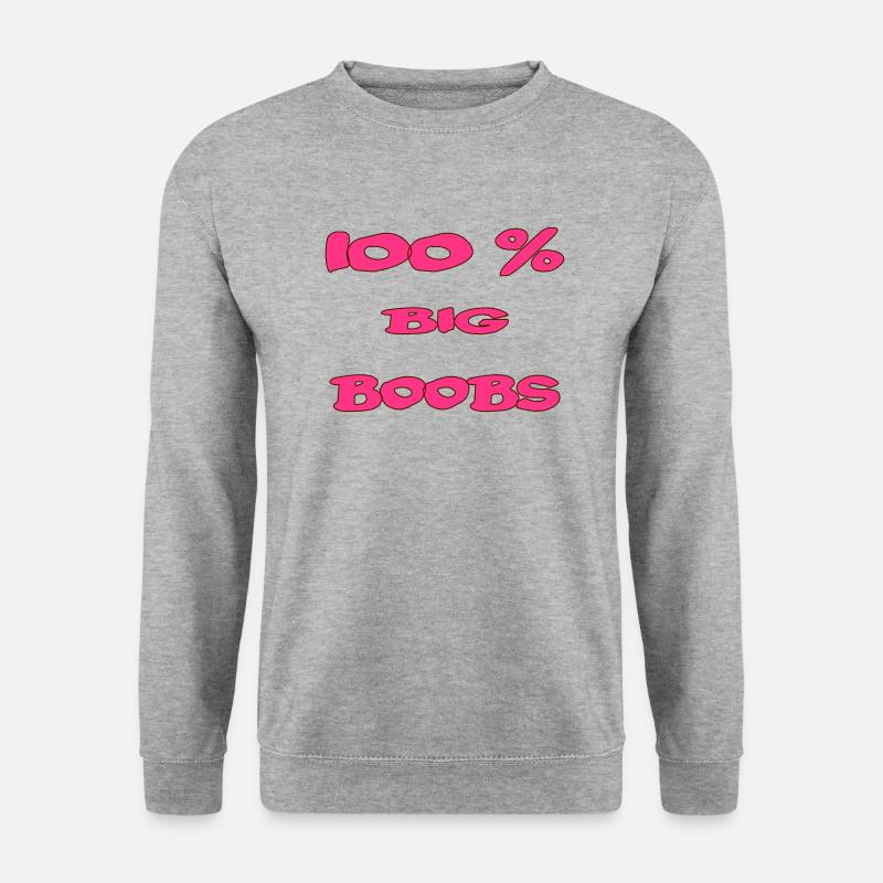 100 % big boobs - Unisex Pullover - Weißgrau meliert