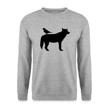 Wolf and raven - Unisex Sweatshirt - salt & pepper - Front - Alina (178cm) & Michal (187cm)