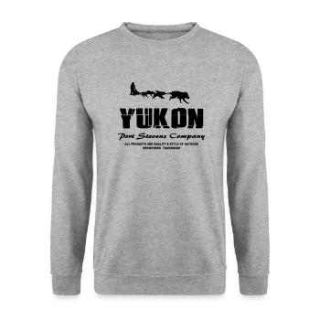 Huskys - Yukon - Canada - Unisex Pullover - Weißgrau meliert - Vorne - Alina (178cm) & Michal (187cm)