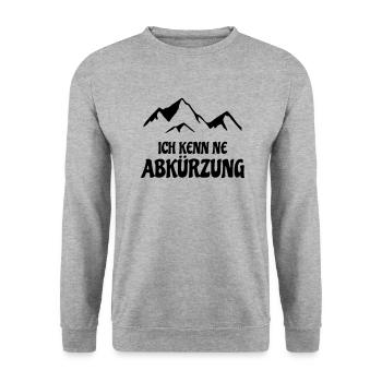 ich kenn ne Abkürzung Berge - Unisex Pullover - Weißgrau meliert - Vorne - Alina (178cm) & Michal (187cm)