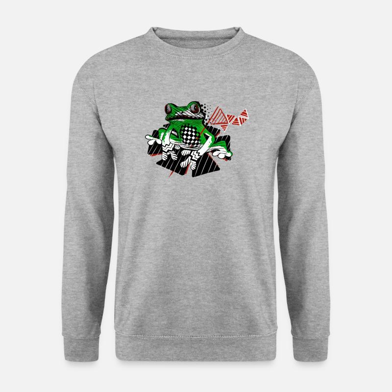 Frog frosch - Unisex Pullover - Weißgrau meliert