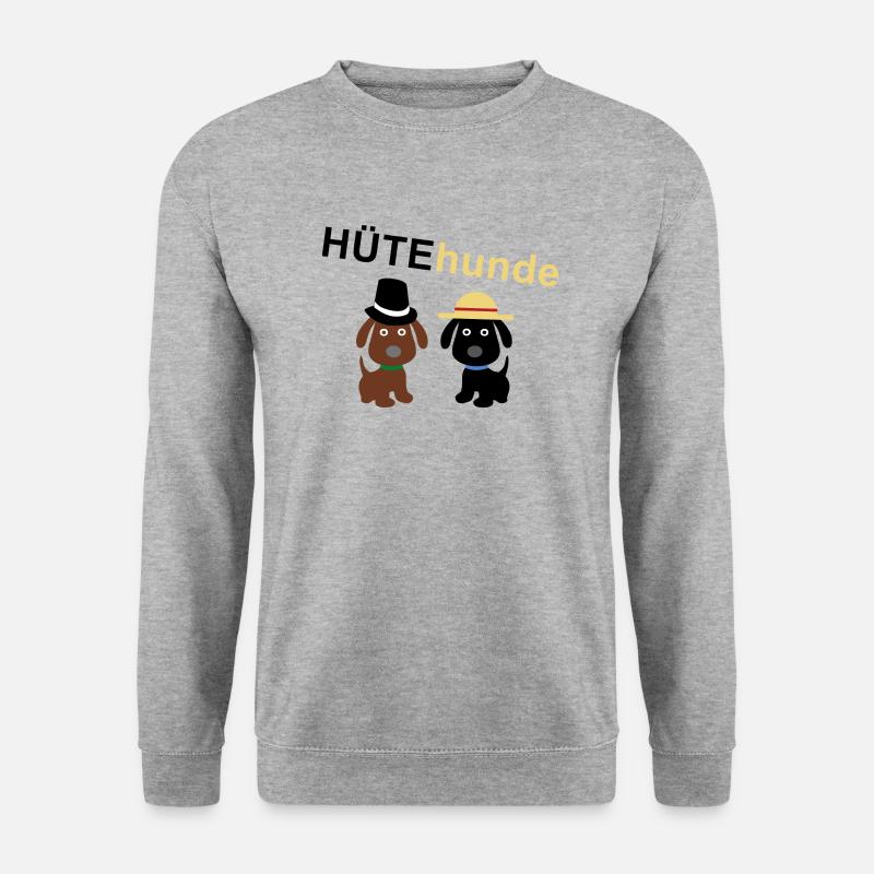 HÜTEhunde - Unisex Pullover - Weißgrau meliert
