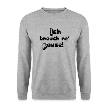 Pause - Unisex Pullover - Weißgrau meliert - Vorne - Alina (178cm) & Michal (187cm)