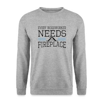 woodworker axes funny craftsmen design - Unisex Pullover - Weißgrau meliert - Vorne - Alina (178cm) & Michal (187cm)