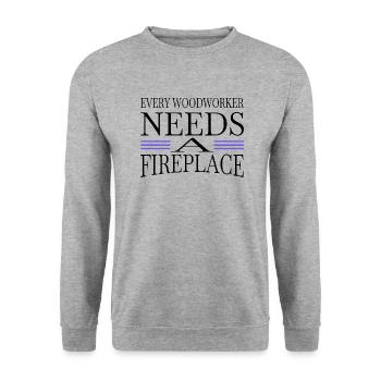 apprenti charpentier en construction forestière - Sweat-shirt Unisexe - gris chiné - Devant - Alina (178cm) & Michal (187cm)