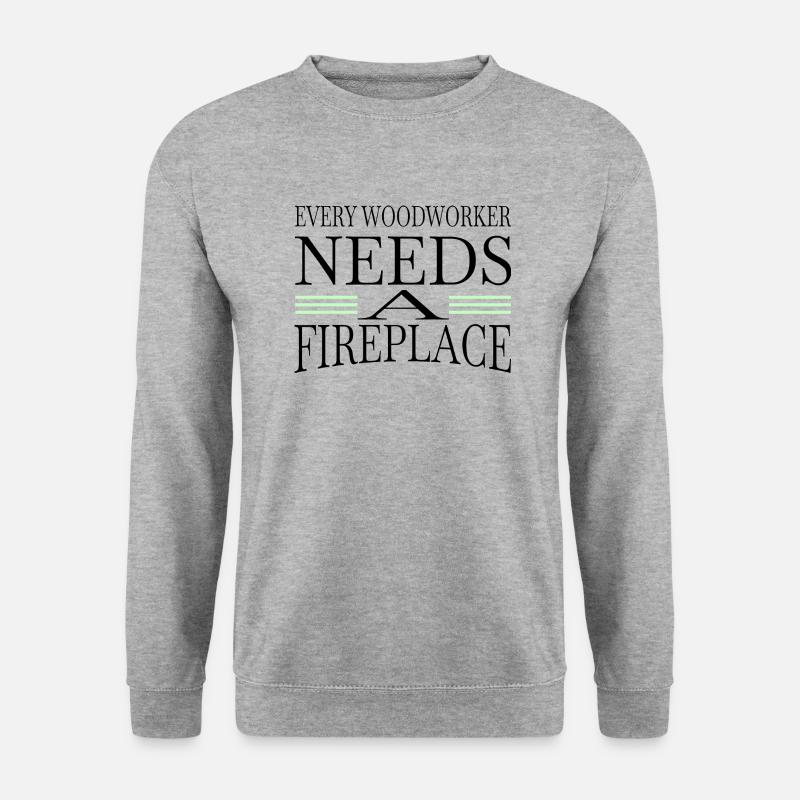 present idea cabinetmaker chainsaw carpenter - Unisex Sweatshirt - salt & pepper