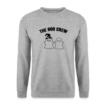 The Boo Crew - Unisex Pullover - Weißgrau meliert - Vorne - Alina (178cm) & Michal (187cm)