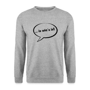 is wie s is Blase - Unisex Pullover - Weißgrau meliert - Vorne - Alina (178cm) & Michal (187cm)