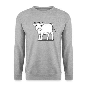 cow cute animal farm animals funny cows new 11 - Unisex Sweatshirt - salt & pepper - Front - Alina (178cm) & Michal (187cm)