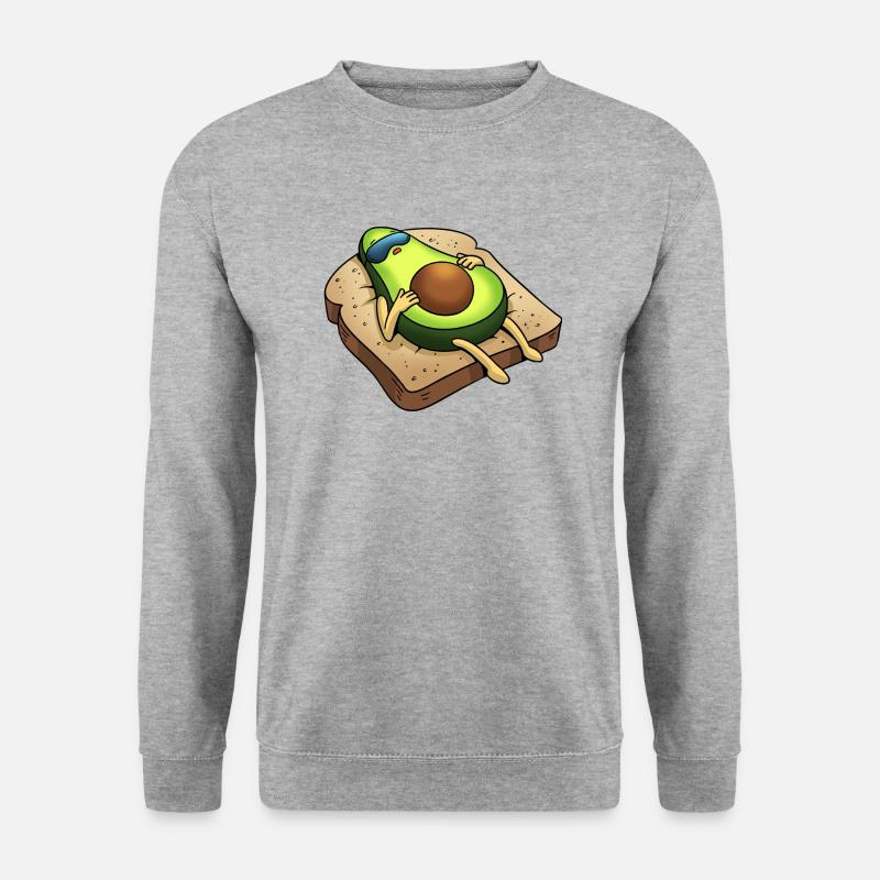 Avocado auf einer Toastscheibe - Unisex Pullover - Weißgrau meliert