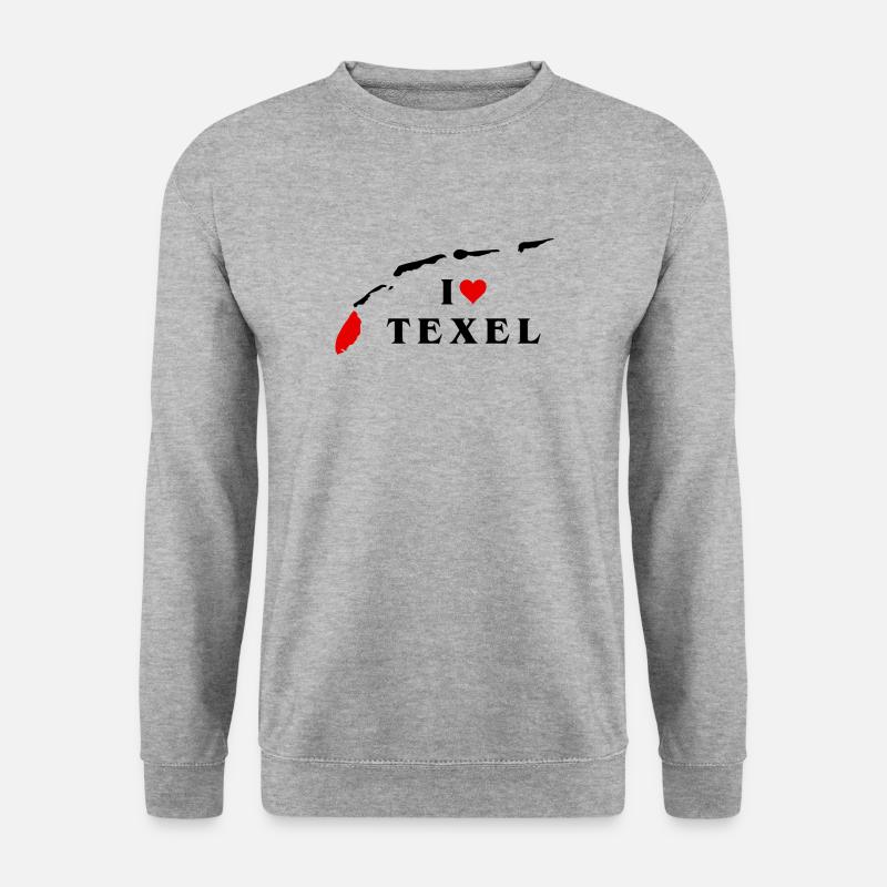 Ich liebe Texel - Unisex Pullover - Weißgrau meliert