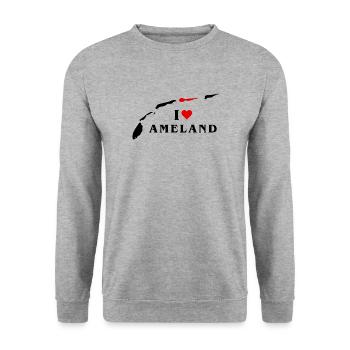 J’aime Ameland - Sweat-shirt Unisexe - gris chiné - Devant - Alina (178cm) & Michal (187cm)