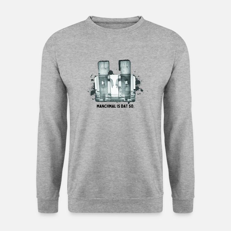 Sicherung durch - manchmal is dat so. - Unisex Pullover - Weißgrau meliert