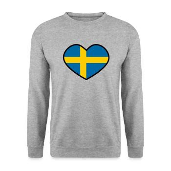 Sweden heart - Unisex Sweatshirt - salt & pepper - Front - Alina (178cm) & Michal (187cm)