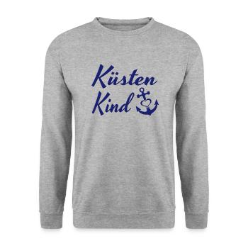 Küsten Kind Küsten Kind. Meer norddeutsch Hamburg - Unisex Pullover - Weißgrau meliert - Vorne - Alina (178cm) & Michal (187cm)