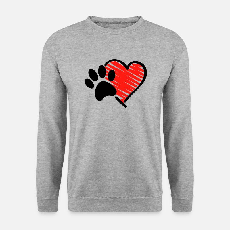 pfote herz - Unisex Pullover - Weißgrau meliert
