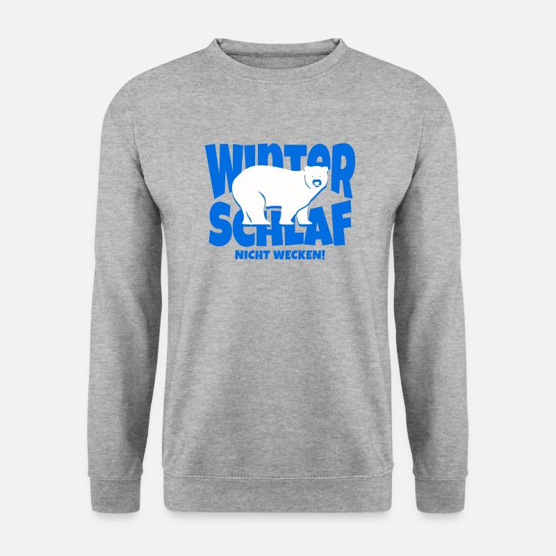 Eisbär Winterschlaf bitte nicht wecken Schlafshirt - Unisex Pullover - Weißgrau meliert