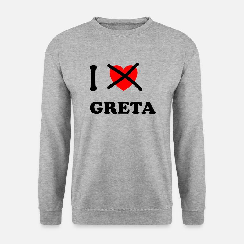 Greta mag ich nicht mehr - Unisex Pullover - Weißgrau meliert