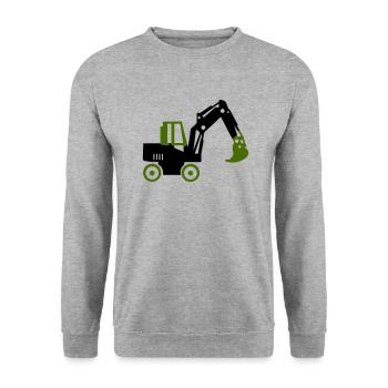 excavatrice - Sweat-shirt Unisexe - gris chiné - Devant - Alina (178cm) & Michal (187cm)