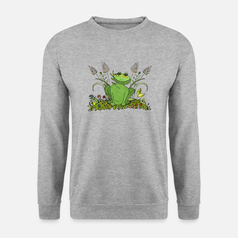 Frosch - Unisex Pullover - Weißgrau meliert
