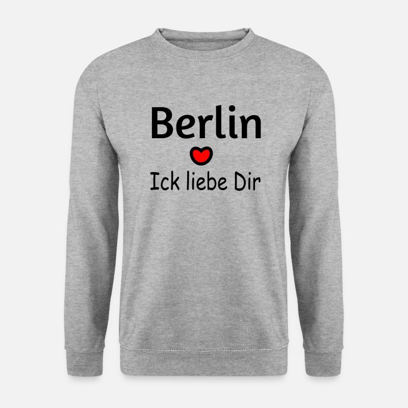 Berlin Ich liebe Dir - Unisex Pullover - Weißgrau meliert