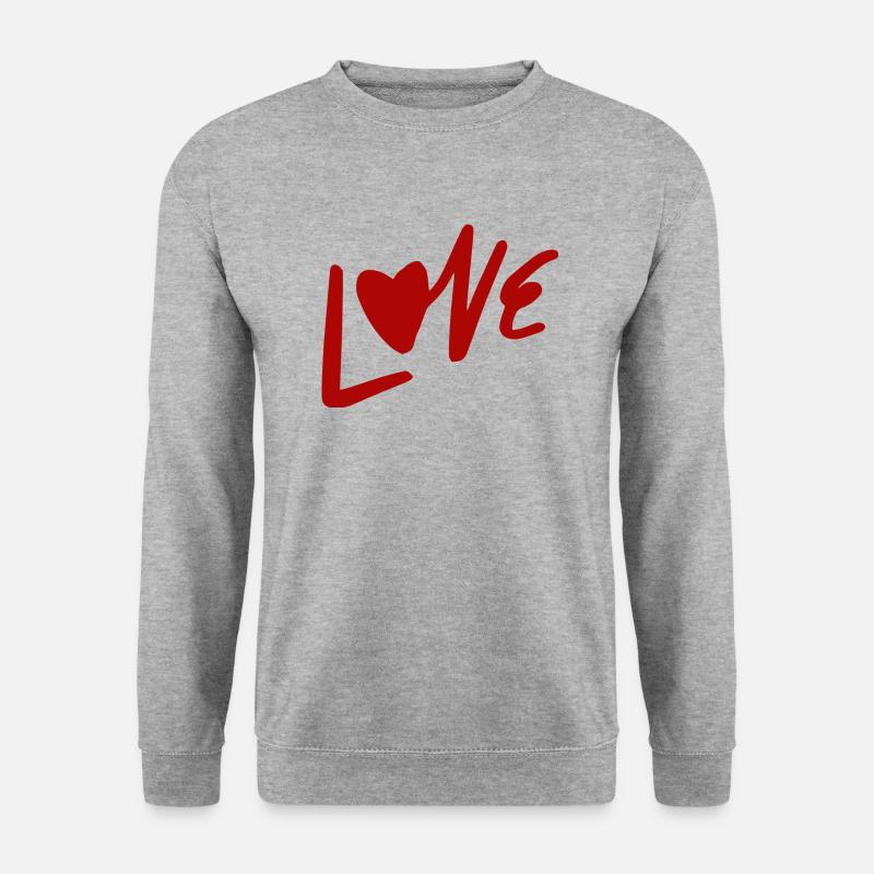 Liebe - Unisex Pullover - Weißgrau meliert