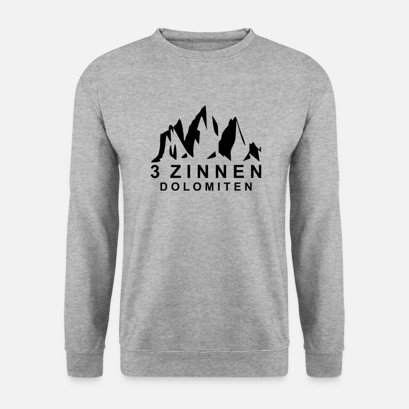 3 Zinnen Dolomiten - Unisex Pullover - Weißgrau meliert