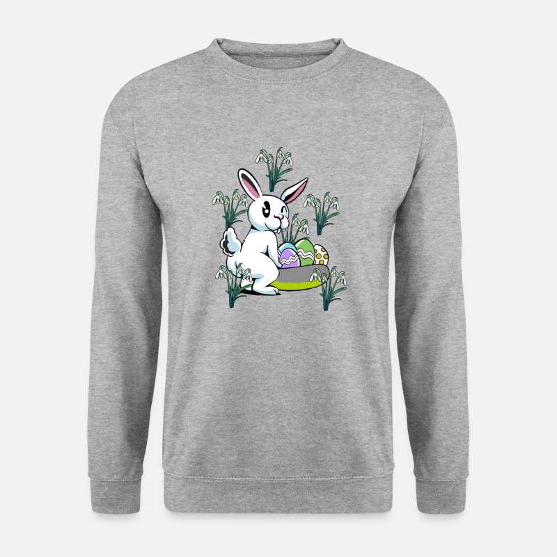 Spring snowdrop flowers Easter bunny - Unisex Sweatshirt - salt & pepper