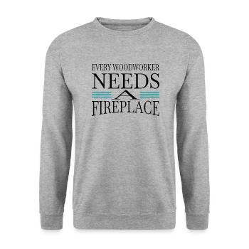 tronçonneuse charpentier amusant permet de jouer charpentier t-shirts - Sweat-shirt Unisexe - gris chiné - Devant - Alina (178cm) & Michal (187cm)