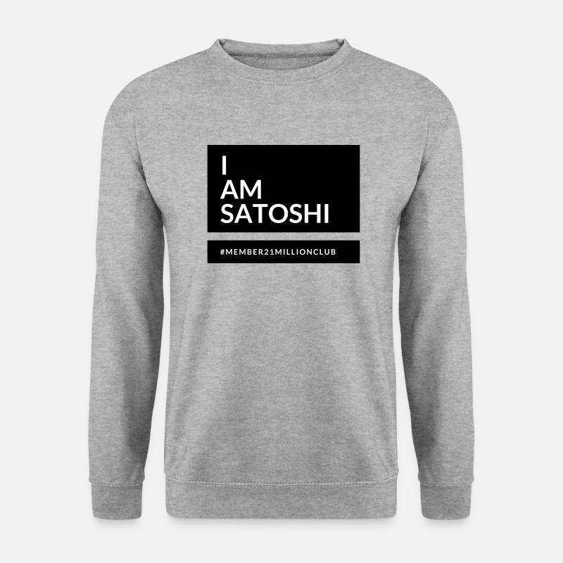 I am Satoshi - Unisex Pullover - Weißgrau meliert