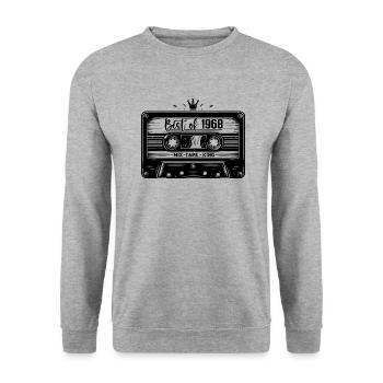 Cassette 1968 Vintage 1968 Millésime 1968 Cadeaux - Sweat-shirt Unisexe - gris chiné - Devant - Alina (178cm) & Michal (187cm)