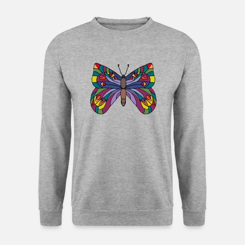 Schmetterling - Unisex Pullover - Weißgrau meliert