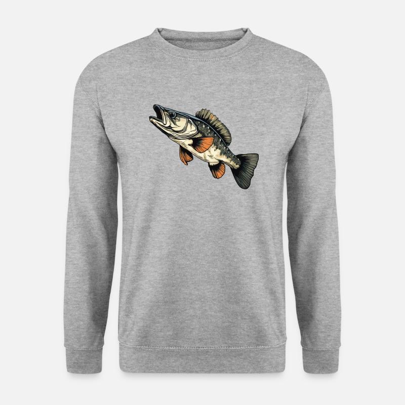 fisch - Unisex Pullover - Weißgrau meliert
