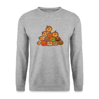 Pumpkin Tower - Unisex Sweatshirt - salt & pepper - Front - Alina (178cm) & Michal (187cm)