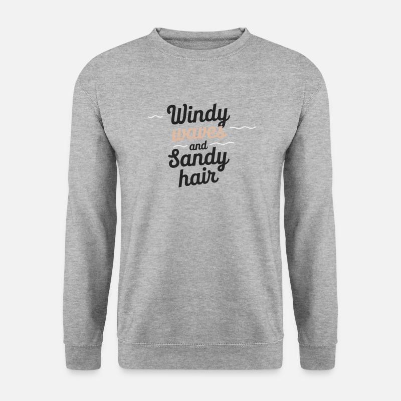 windy waves - Unisex Pullover - Weißgrau meliert