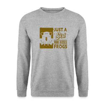Frog - Amphibian Animal - Unisex Sweatshirt - salt & pepper - Front - Alina (178cm) & Michal (187cm)