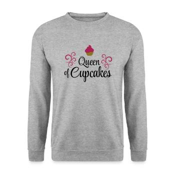 Cupcakes - Unisex Sweatshirt - salt & pepper - Front - Alina (178cm) & Michal (187cm)