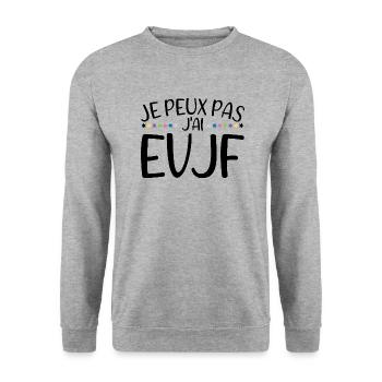 Je peux pas j'ai EVJF Future Mariée Jeune Fille - Sweat-shirt Unisexe - gris chiné - Devant - Alina (178cm) & Michal (187cm)