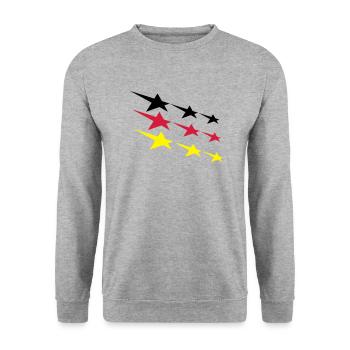 Deutschland Sterne - Unisex Pullover - Weißgrau meliert - Vorne - Alina (178cm) & Michal (187cm)